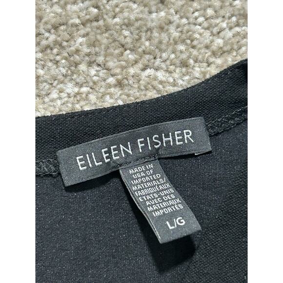 EILEEN FISHER Women’s L Black V-Neck Washable Crepe Stretch Jersey Jumpsuit  - Picture 10 of 11